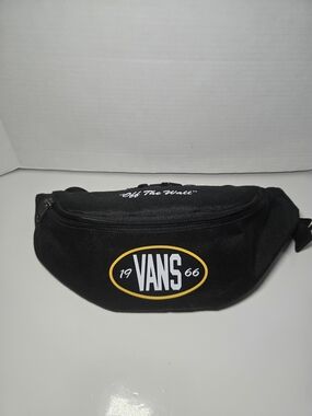 Unisex Vans Black Waist/crossbody Bag with Yellow-Outlined Logo